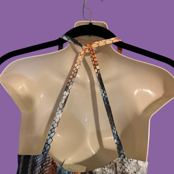 Boston Proper Python Melange Maxi Halter Dress 6 Whimsical Flowing Cruise NWT - Picture 13 of 15